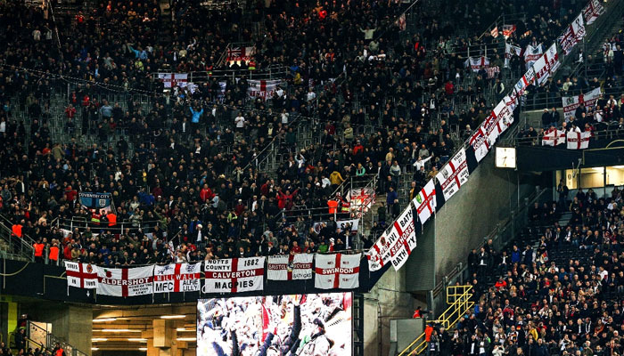 A representational iamge of English football fans in a stadium. — Icon Sport/File