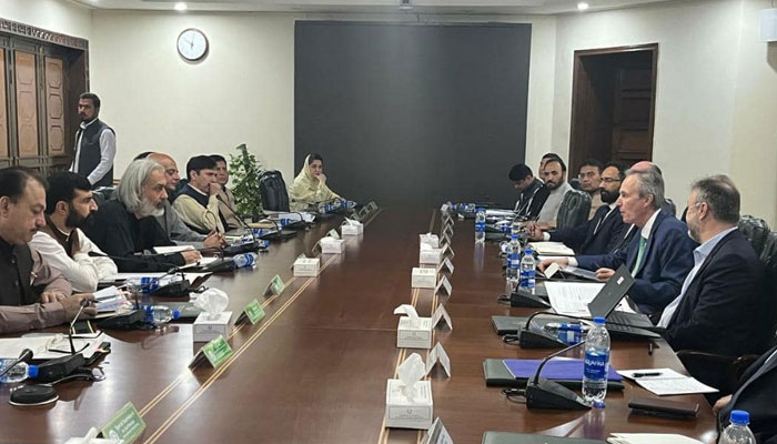 MNA Faisal Amin Gandapur and other meets with a delegation of the World Bank led by its Regional Vice-President for South Asia Martin Raiser on May 7, 2024. — Facebook/Faisal Amin Khan Gandapur