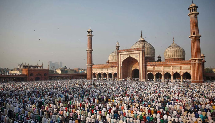 A representational image showing Muslims offering Eid prayers at Delhis Jama Masjid. — Reuters/File