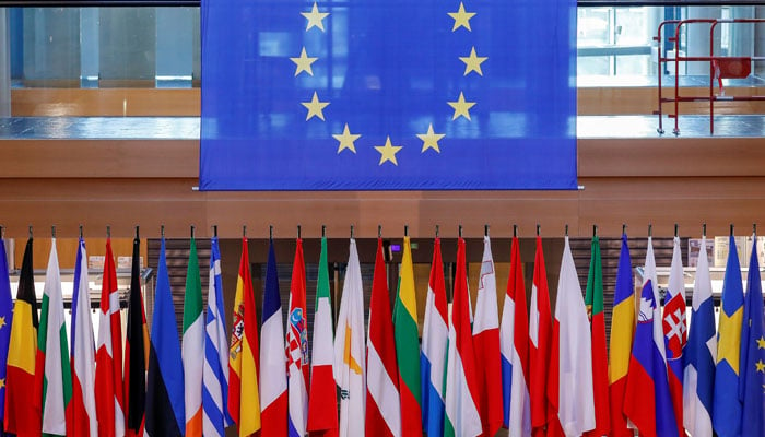European flags are diplayed at the European Parliament in Strasbourg, France. — Reuters/File