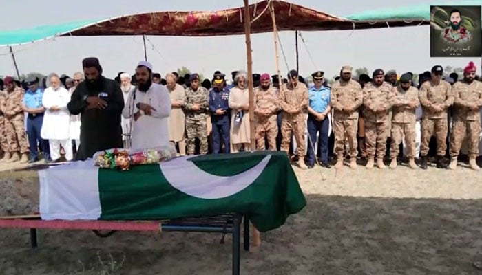 People offers Namaz-e- Janaza of Major Babar Niazi in Zhob on May 15, 2024. — Radio Pakistan