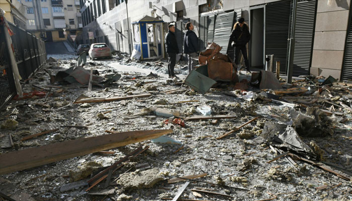 Aftermath of an overnight shelling in Donetsk, Russian-controlled Ukraine on January 1, 2024. — AFP