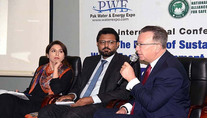 Ambassador of Poland in Pakistan Maciej Pisarski speaks during 7th Pak Water Energy Conference at Expo Center. — APP/File