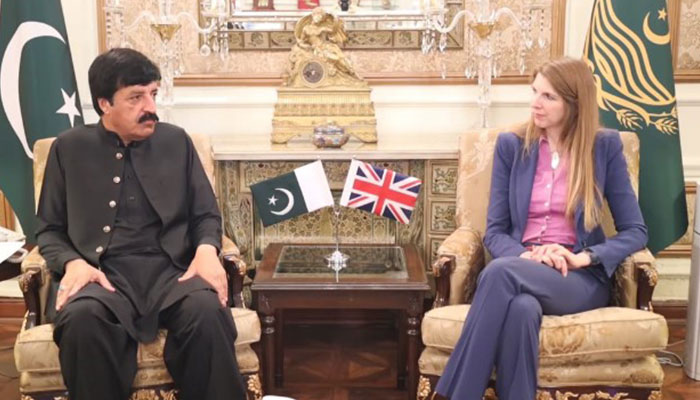 Punjab Governor Sardar Saleem Haider Khan meets British High Commissioner to Pakistan Jane Marriott on May 17, 2024. — Facebook/Sardar Saleem Haider Khan