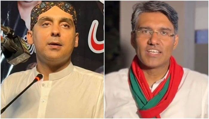 PPP leader Syed Ali Qasim Gillani (left) and PTI-backed SIC candidate Taimur Malik in these undated photos. — Facebook/Screen grab/Syed Ali Qasim Gillani/@taimurmalik.pakistan/File