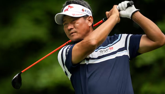 KJ Choi tees off of the 6th hole during the first round of the John Deere Classic golf tournament. — USA Today Sports/File
