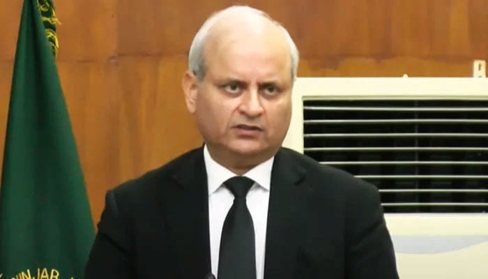 LHC Chief Justice Malik Shahzad Ahmad Khan addresses the ceremony at Punjab Judicial Academy, Lahore, May 24, 2024. — Screengrab/Geo News