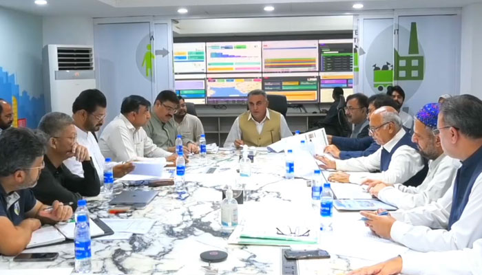 Sindh Solid Waste Management Board (SSWMB) Managing Director Syed Imtiaz Ali Shah chair a meeting regarding strategic plan for Eidul Azha on May 26, 2024. — Facebook/Sindh Solid Waste Management Board Official