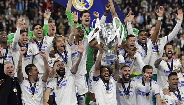 Real Madrid players seen celebrating in this undated photo.— AFP/file