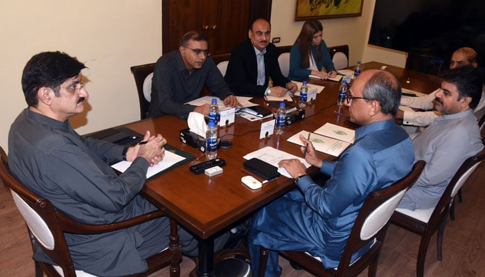 Sindh Chief Minister Syed Murad Ali Shah presides over a meeting of the Local Government dept at CM House on May 29, 2024. — Facebook/Sindh Chief Minister House