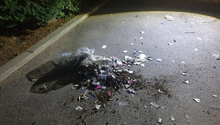 This handout photo taken by the South Korean Defense Ministry between the night of May 28 and 29, 2024 and released on May 29 shows unidentified objects believed to be North Korean propaganda leaflets on a street in Seoul. — AFP