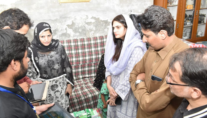 Deputy Commissioner Hafizabad Sundas Irshad during visits to a medical camp organised under the ‘Clinic-on-Wheel’ program on May 29, 2024. — Facebook/Deputy Commissioner Hafizabad