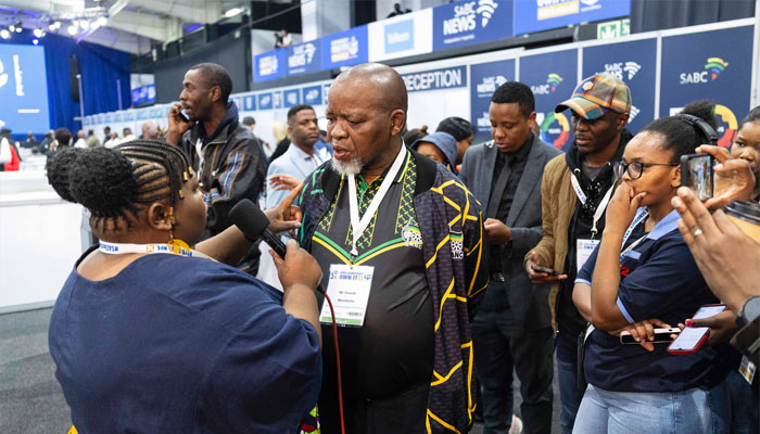 ANC Chair Gwede Mantashe, at the Independent Electoral Commission in Johannesburg. — AFP/file