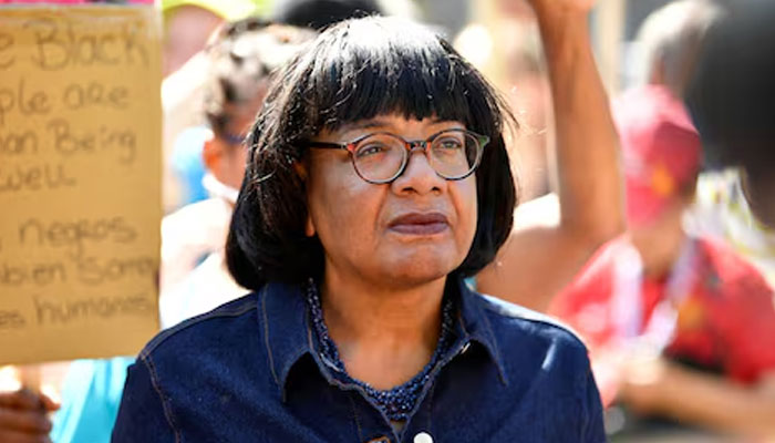 British Labour MP Diane Abbott takes part in a demonstration against racism outside Downing Street in London, Britain July 17, 2021. — Reuters