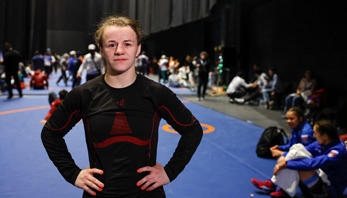 Russian wrestler Nadezhda Sokolova poses for a picture during an interview after winning the 50kg womens final at the Russian Pre-Olympic Freestyle Wrestling Championship at Live Arena venue outside Moscow, Russia, May 1, 2024. — Reuters/file