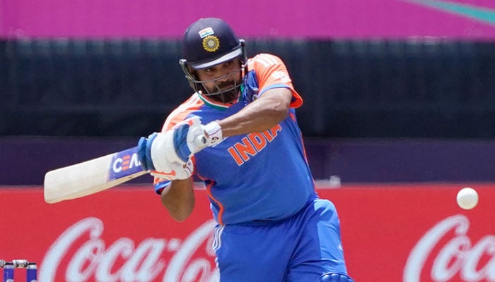 Indias captain Rohit Sharma bats during the ICC mens Twenty20 World Cup 2024 group A cricket match between India and Ireland at Nassau County International Cricket Stadium in East Meadow, New York, on June 5, 2024. — AFP