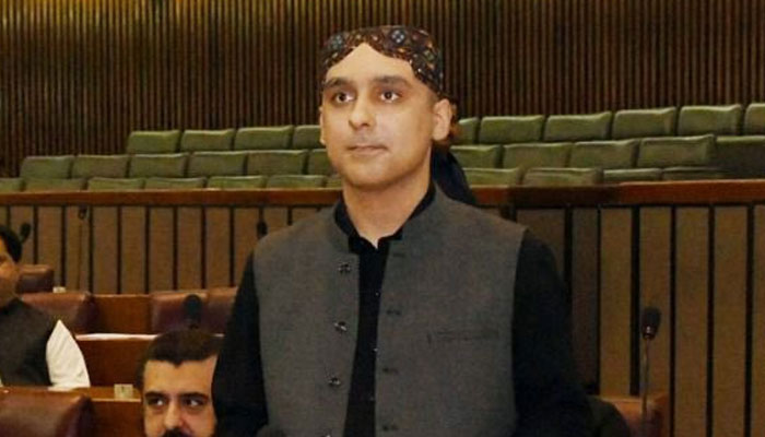 Member National Assembly Syed Ali Kasim Gilani speaks during an NA session in this image released on June 8, 2024. — X/@KasimGillani/File