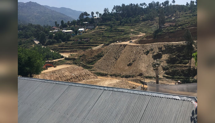An aerial view shows the Manchora Dam is under construction. — Facebook/Manchora Dam Oghi/File