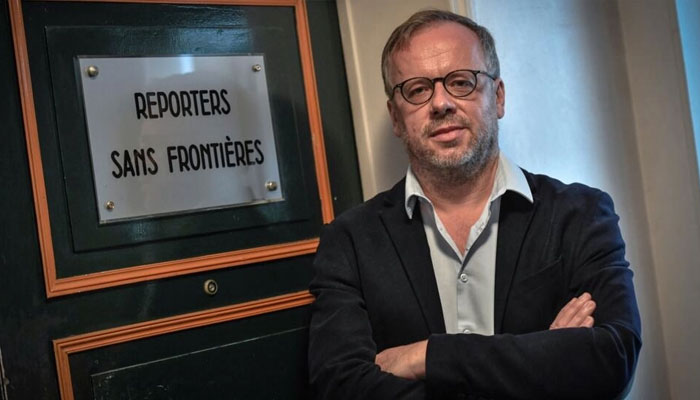 Secretary general of International press freedom watchdog Reporters Without Borders Christophe Deloire (late) at the groups headquarters in Paris on October 9, 2020. — AFP