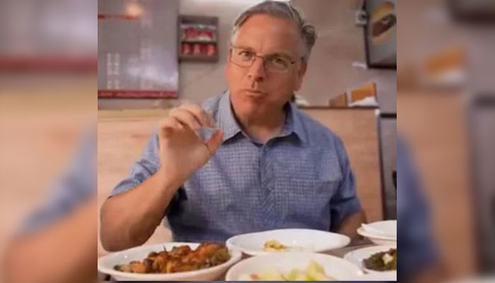 This screengrab of a video released on June 8, 2024 shows US Ambassador to Pakistan, Donald Blome, enjoying food at Karachi’s Burns Road food street. — US Consulate General Karachi