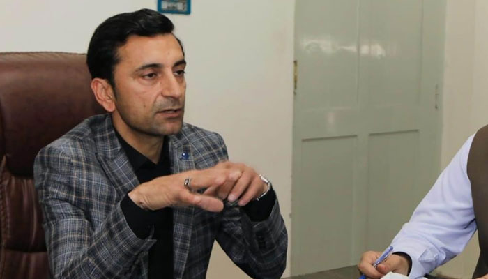 Provincial Minister for Elementary and Secondary Education Faisal Khan Tarakai speaks during a meeting. — APP/File