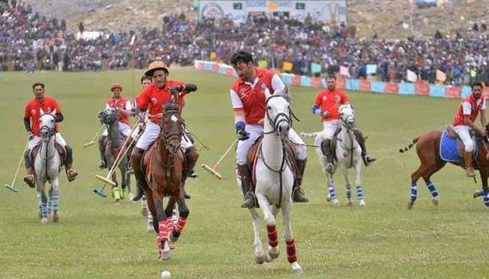Match in progress during the Shandur Polo Festival 2023. — The News/Daniyal Aziz/File