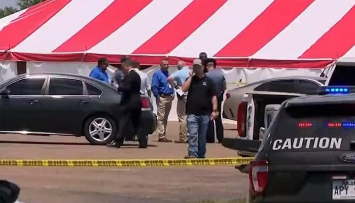 The scene of shooting at a grocery store in Fordyce, Arkansas seen in this image. — X/@Joshbreslowtv
