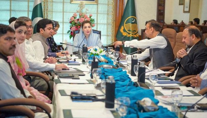 Punjab Chief Minister Maryam Nawaz chairing a meeting on June 22, 2024. — Facebook/TheMaryamNSharif