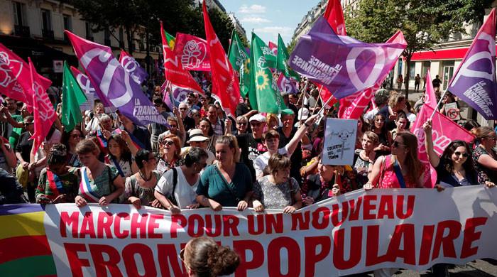 French feminists march against far right with days before vote