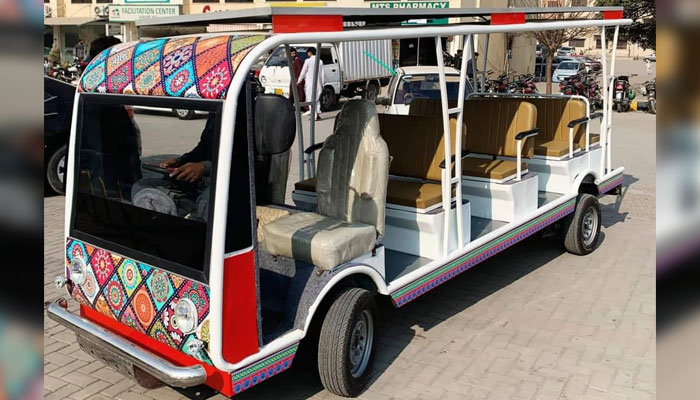 Inter-city solar electric cart service vehicle seen in this image on June 26, 2024. — Facebook/Sheraz Bukhari