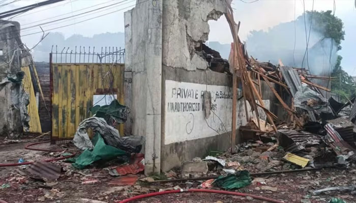 The aftermath of an explosion at a pyrotechnics warehouse in Zamboanga City in the Philippines on Jun 29, 2024. — Facebook/Zamboanga City Mayor John Dalipe