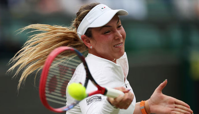 Croatias Donna Vekic in action during her quarter final match against New Zealands Lulu Sun on July 9, 2024. — Reuters