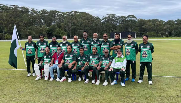 Pakistan’s Over-60s cricket team players seen posing for a group photo in this undated image.– sbs.com.au/file