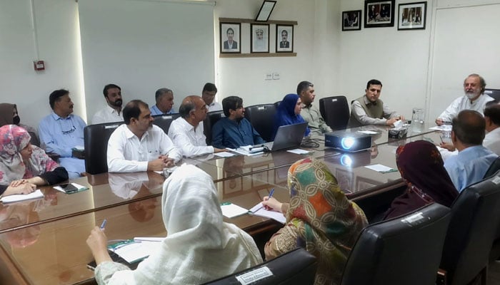 Provincial Ombudsman, Syed Jamaluddin Shah meets with 20-member delegation from the Centre for Peace and Development Institutes (CPDI) during the Provincial Ombudsman Secretariat on July 10, 2024. — Facebook/Provincial Ombudsman Mohtasib Secretariat, KP Peshawar