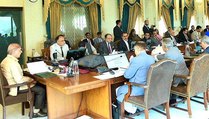 Prime Minister Shehbaz Sharif chairs a federal cabinet meeting on June 25, 2024. — INP
