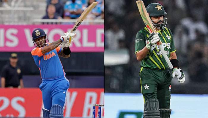 Indian T20I skipper Suryakumar Yadav (left) and Pakistan skipper Babar Azam (right )seen in this collage. — AFP/file