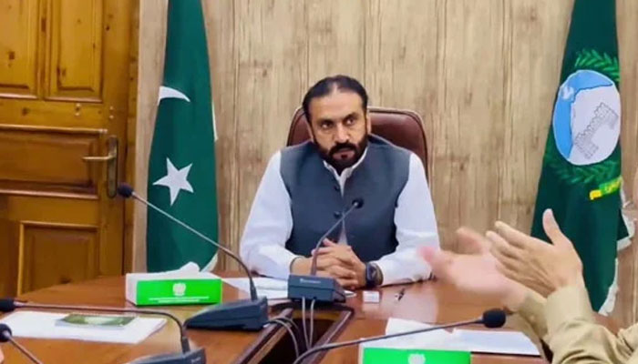 Minister for Law, Parliamentary Affairs and Human Rights, Aftab Alam Afridi chairs a meeting on March 15, 2024. — Facebook@LawKPGovt