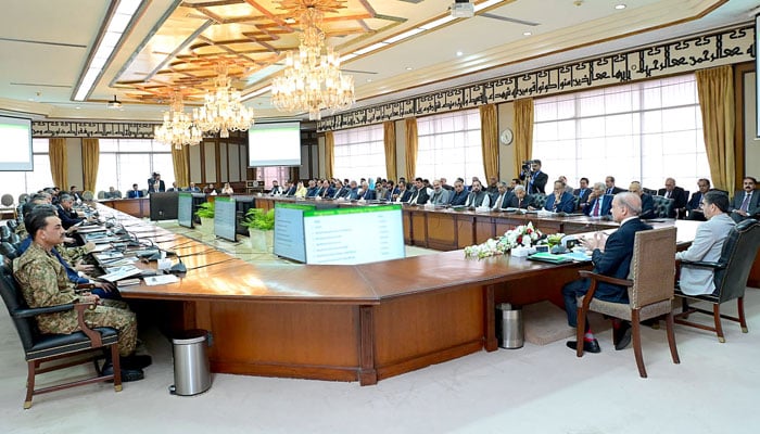 Prime Minister Muhammad Shehbaz Sharif chairs special session of the Apex Committee of Special Investment Facilitation Council in Islamabad on March 21, 2024. — APP