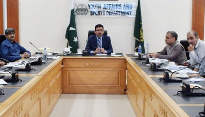Secretary Youth Affairs Punjab Muzaffar Khan Sial presides over an important meeting of Departmental Development Sub-Committee (DDSC) at Punjab Stadium on July 27, 2024. — Facebook/Directorate General Sports & Youth Affairs, Punjab
