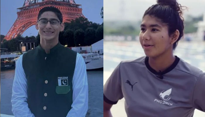 Pakistani swimmers Mohammad Ahmed Durrani (left) and Jehanara Nabi (right) seen in this image. — Instagram@ahmeddurran1/Instagram@jehanaranabi/File