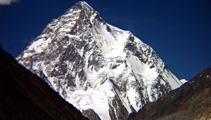 The worlds second tallest mountain K-2 is seen in the Himalayan Karakoram ranges of Pakistan, in this undated handout photo provided by Pakistan Tourism office in Islamabad Pakistan Tourism office on July 28, 2004.  —  Reuters