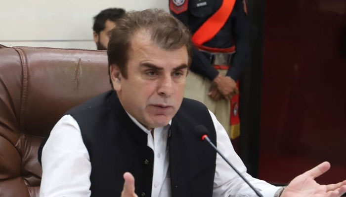 Commissioner Peshawar Division, Riaz Khan Mehsud, chairs a meeting on April 24, 2024. — Facebook @Commissioner Peshawar Division, Peshawar/file