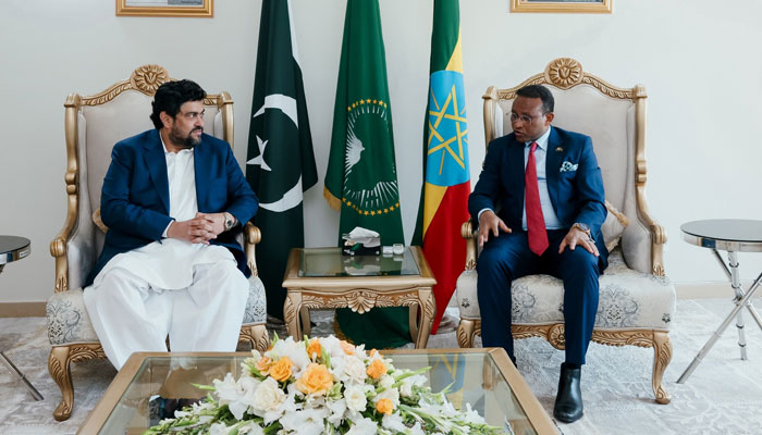 Governor Sindh, Kamran Khan Tessori (left) and Ambassador Extraordinary and Plenipotentiary of Ethiopia Jemal Beker Abdula (left) seen in this image. — Facebook @Ethiopia Embassy Islamabad/file