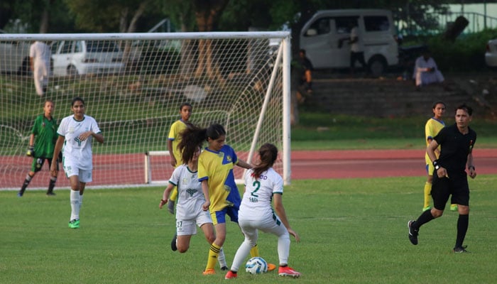 Women players play football during the National Womens Football Club Championship 2024. — FPDC Webiste/File