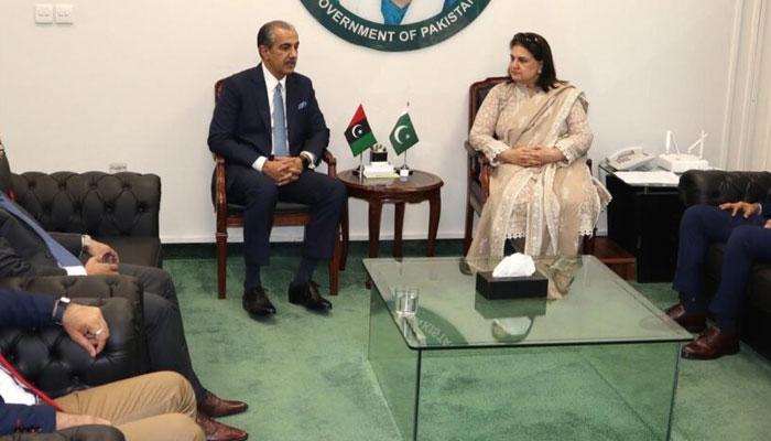 In this image, BISP Chairperson Senator Rubina Khalid exchanges views with the President & CEO of Bank Alfalah Atif Bajwa at BISP Headquarters. — APP/File