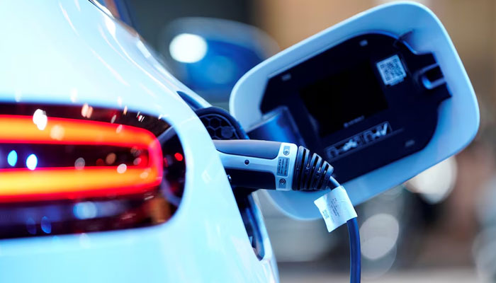 A charging port is seen on an electric vehicle at the Canadian International AutoShow in Toronto, Ontario, Canada, February 13, 2019. — Reuters