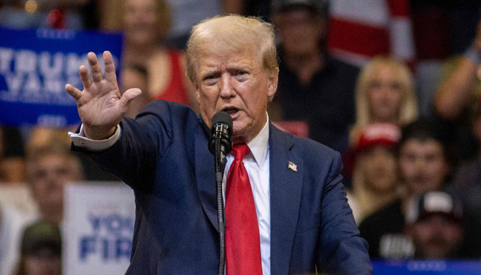 Former US President and Republican presidential candidate Donald Trump speaks during an election campaign rally in Bozeman, Montana, on August 9, 2024. — AFP