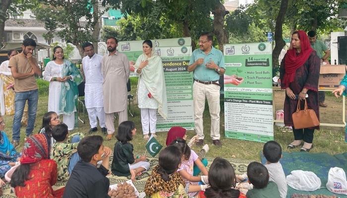 Potohor Organisation for Development Advocacy (PODA) officials speaking at an event on the occasion of Independence Day on August 14, 2024. — Facebook/@PODA.pk