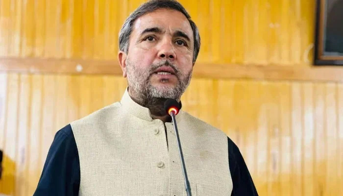 Mardan Mayor Himayatullah Mayar speaks in this image released on November 16, 2023. — Facebook/Himayat Ullah Mayar