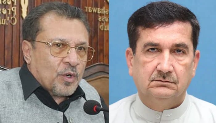 PPP KP Information Secretary Amjad Afridi (left) and former minister Shakil Ahmad (right) seen in this image. — Facebook/@AmjadKhanAfridiOfficial/KP Assembly website/File